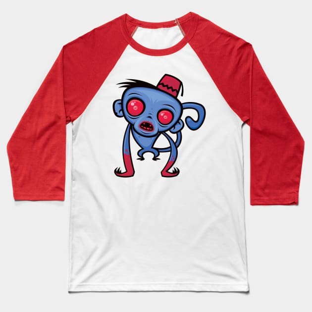 Zombie Monkey Baseball T-Shirt by fizzgig